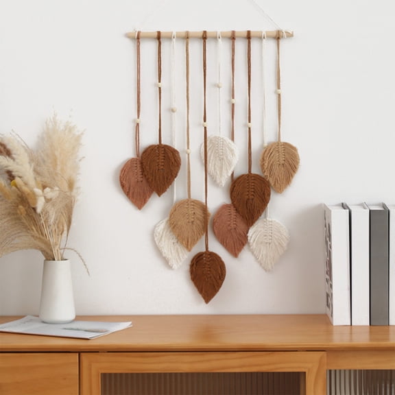 Hand Woven Cotton Rope Leaf Macrame Wall Hanging Boho Home Wall Decor Tapestry