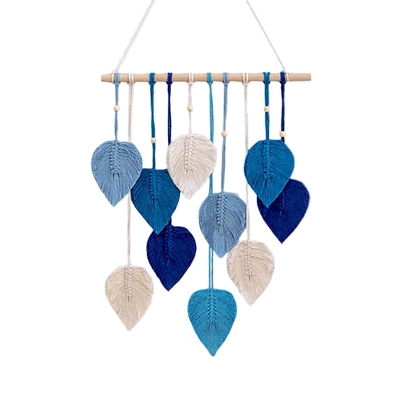 Hand Woven Cotton Rope Leaf Macrame Wall Hanging, Boho Home Wall Decor for Apartment, Dormitory, Living Room, Bedroom