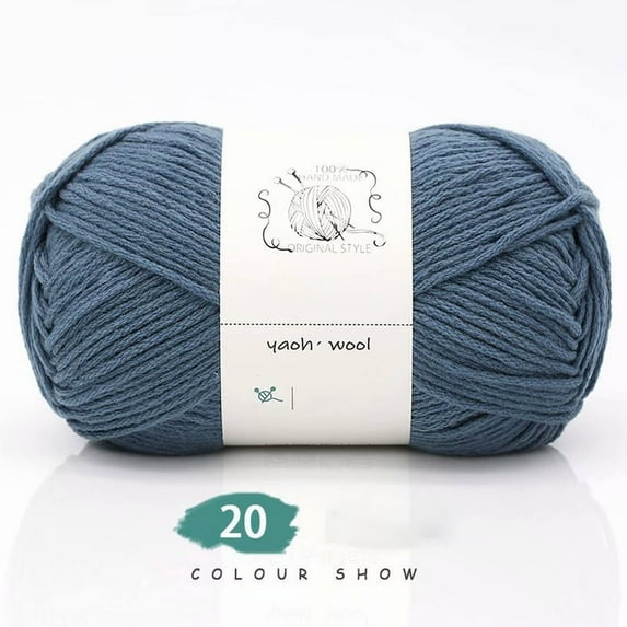 Hand Woven Cotton Yarn 100G - Soft Crochet Yarn for Hand Knitting,Denim Blue,for Warm Sweater,Sofa Cushion,Scarf Diy,Casual and Stylish