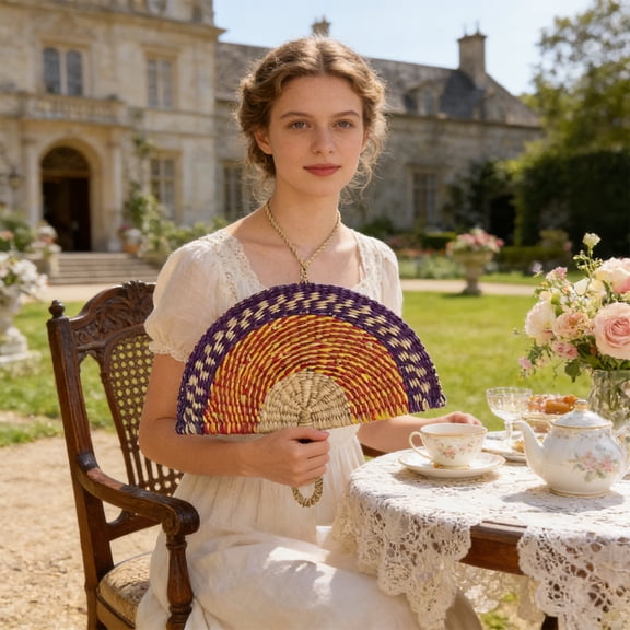 Hand Woven Fan - Colorful Palm Leaf Waving Fan Macaron Colored Plastic Wall Hanging Decor for Home Living Room Bedroom, Ccwuwei