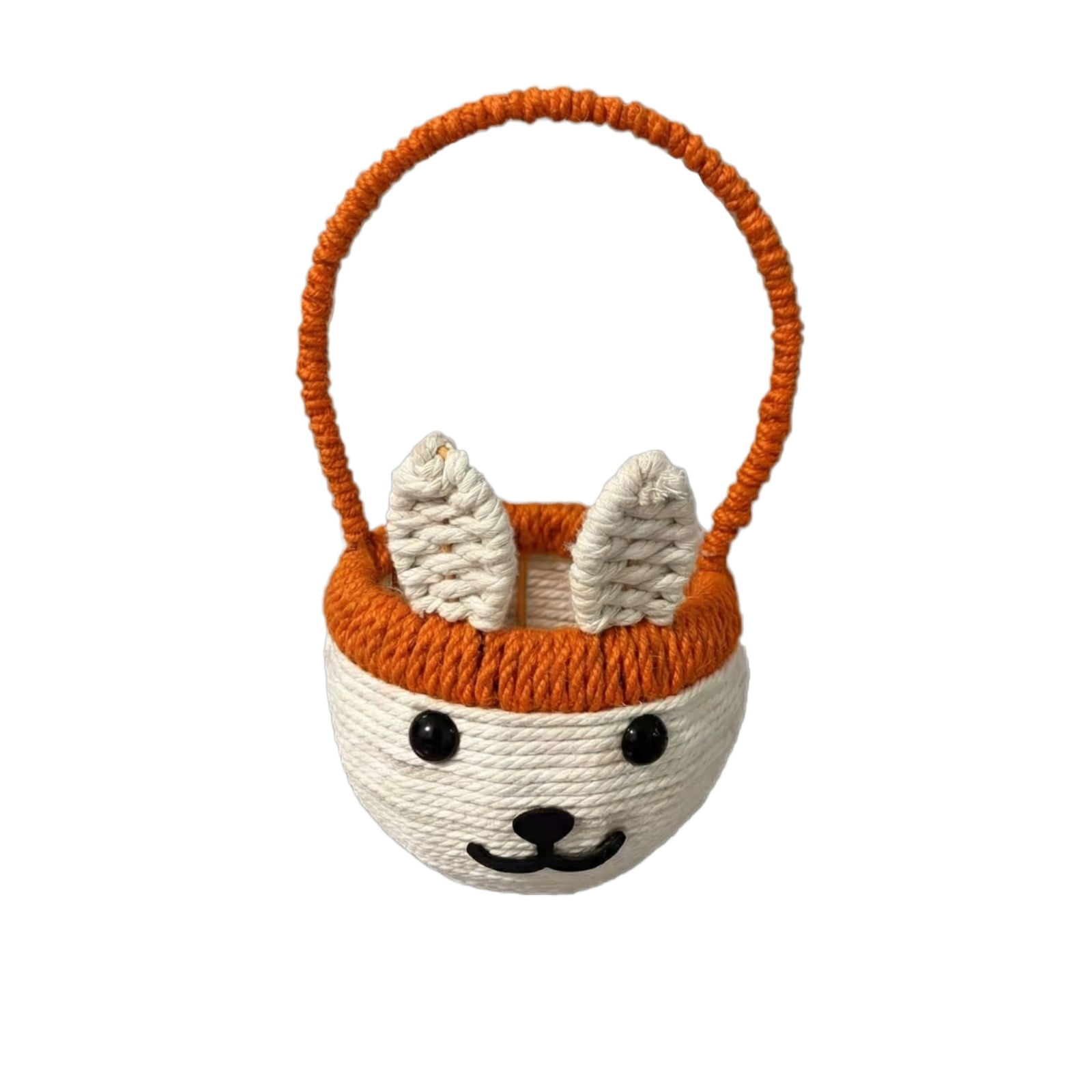 Hand Woven Iron Frame Small Flower Basket with Bunny Shape, Fruit Picking Basket, Egg Basket, Strawberry Basket, Souvenir Tote, Easter Decoration