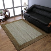 Rugsotic Carpets Hand Woven Jute Eco-Friendly 3x5 Area Rugs Rectangle White Beige Contemporary High Pile Natural Fiber Outdoor Indoor Handmade Rug for Living Room, Bedroom J00016