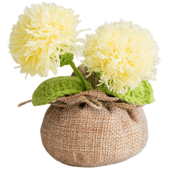 Hand Woven Knitted Decorative Ball Flower Potted Plants for Home Decor Office