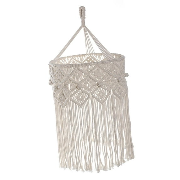 Hand Woven Light Shade Macrame Lamp Shade Decoration Tassel Boho Lampshade Ceiling Lantern Cover for House Teahouse Hallway Dorm Room Home Style B