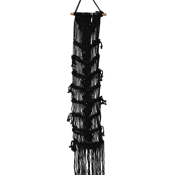Hand-Woven Macramé Hat Organizer - 7-Tier Vertical Boho Wall Hanging for Baseball Caps, Snapbacks, & Beanies, Decorative Hat Storage Rack for Bedroom & Entryway (10" x 47")