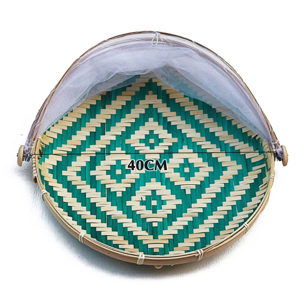 HandWoven Meals Storage Container Container Basket with Mesh Cover for