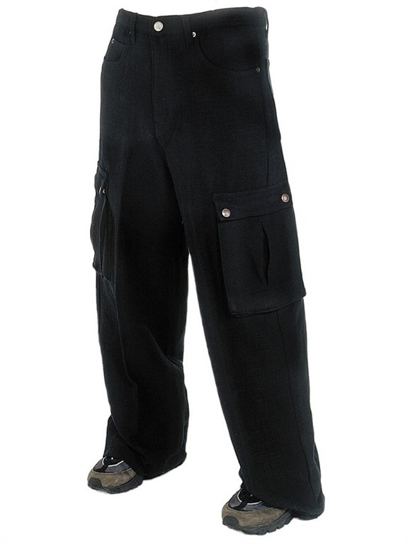 Hand Woven Mens Commando Pants- Black