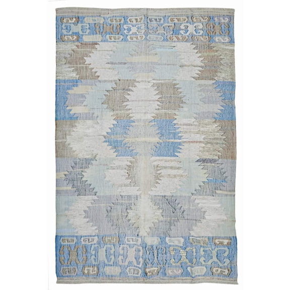 Hand Woven Modern Lily Cotton Kilim Rug - 10'1'' x 14'1''