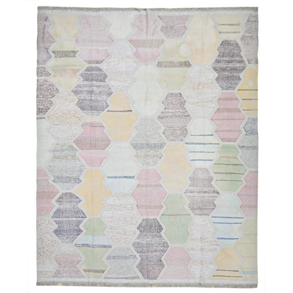 Hand Woven Modern Lily Cotton Kilim Rug - 12'1'' x 14'8''