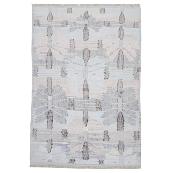 Hand Woven Modern Lily Cotton Kilim Rug - 8'1'' x 11'8''