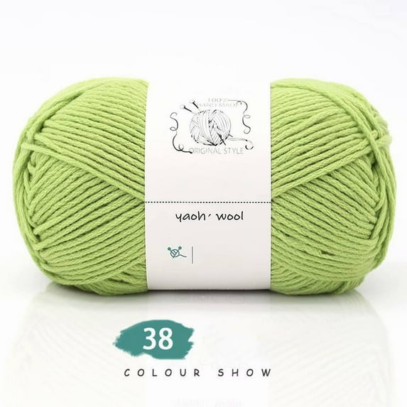 Hand-Woven No. 2 Yarn, Autumn Fragrance Green|1PC=100g Hand Woven Cotton Yarn Soft Crochet Yarn For Hand Knitting Warm Sweater Sofa Cushion Scarf DIY (Color : 1PC 01)