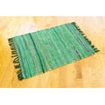 thumbnail image 1 of Hand Woven Overdyed Solid Rag Rug, Green, 2'x3', 1 of 2