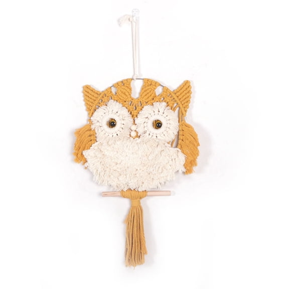 Hand Woven Owls Tapestry Pendant Dream Catchers Cotton Macrame Wall Hanging Macrame Handmade Tassels Boho Decor -2