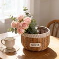 thumbnail image 1 of Hand Woven Rattan Planter Basket, Orchid Pot, Rustic Decorative Flower Pot For Home And Garden, Plastic Handmade Tabletop Centerpiece, 1 of 7