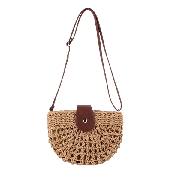 Hand Woven Rattan Straw Bag for Women - Mini Tote Purse for Summer Beach, Pool, and Travel - Versatile Messenger and Shoulder Bag, Perfect for Parties and Festivals