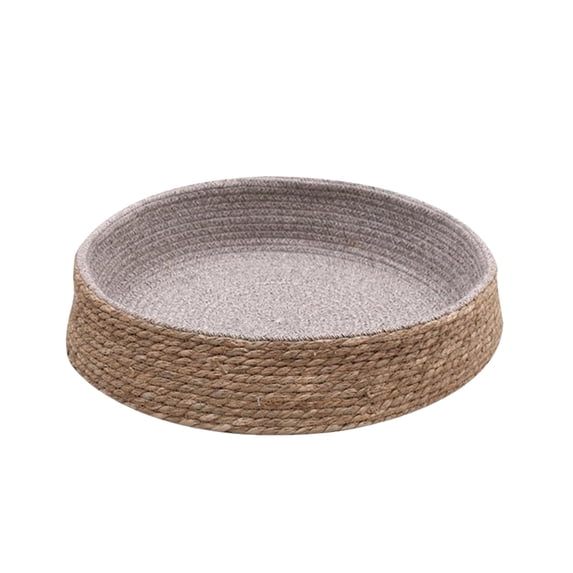 Hand Woven Rattans Pet Bed, Ovals Breathable Cats Bed with Soft Cushion, Semi-Enclosed Designed for Indoor Cats and Small Dogs, Warm Sleeping Nests for Home