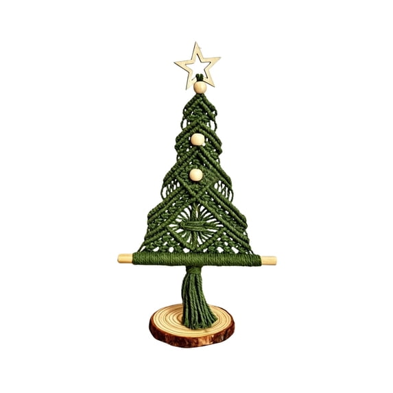 Hand Woven Rope Christmas Tree, 12.5 Inch Mini Tabletop Holiday Decor ...