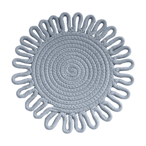 Hand Woven Rope Heat Insulation Pad, 7-Inch Flower Shaped Placemat, Heat Resistant Trivet and Coaster for Pots, Pans, and Hot Mugs