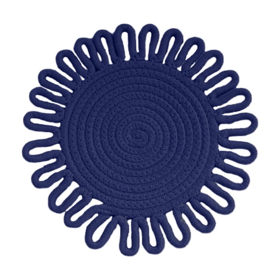 Hand Woven Rope Heat Insulation Pad, 7-Inch Flower Shaped Placemat, Heat Resistant Trivet and Coaster for Pots, Pans, and Hot Mugs