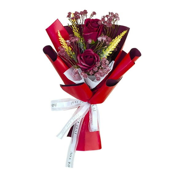 Hand Woven Rose Bouquet Crochet Bouquets Made Of Rose Crochet Can Be Used As Valentine'S Day Decorations Women'S Birthday 'S Day Valentine'S Flower Bouquet