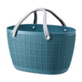 thumbnail image 1 of Hand-Woven Shopping Basket, Multi-Purpose Grocery Storage, Snack Bin, Laundry Container, Picnic Caddy with Cutout Designs, Ideal for Picnics and Spring Outings, 1 of 6