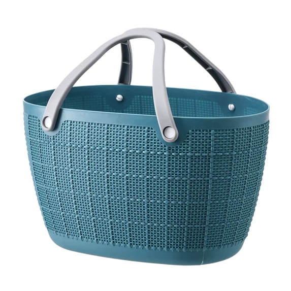 Hand-Woven Shopping Basket, Multi-Purpose Grocery Storage, Snack Bin, Laundry Container, Picnic Caddy with Cutout Designs, Ideal for Picnics and Spring Outings