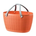 thumbnail image 1 of Hand-Woven Shopping Basket, Multi-Purpose Grocery Storage, Snack Bin, Laundry Container, Picnic Caddy with Cutout Designs, Ideal for Picnics and Spring Outings, 1 of 6