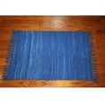 thumbnail image 1 of Hand Woven Solid Rag Rug, Blue, 2'x3', 1 of 1