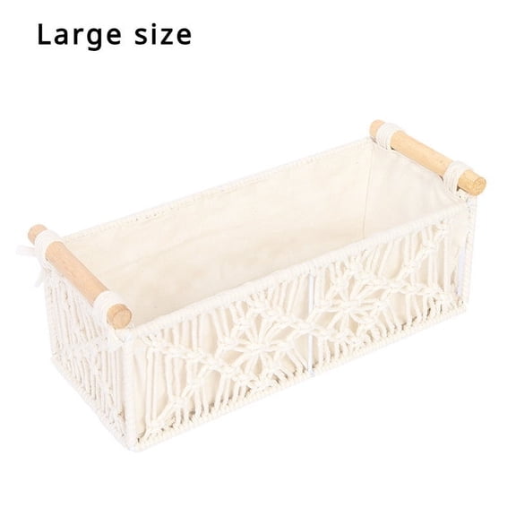 Hand Woven Storage Basket, Grid Designed Desktop Sorting Basket, Miscellaneous Storage Basket, Dirty Clothes Basket