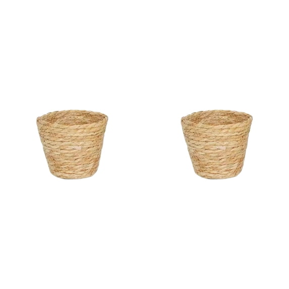 Hand Woven Straw Flower Pot Cover Woven Containers for Indoor Outdoor Boho Farmhouse Decor Rattan Basket Decorative Planter Home Decoration