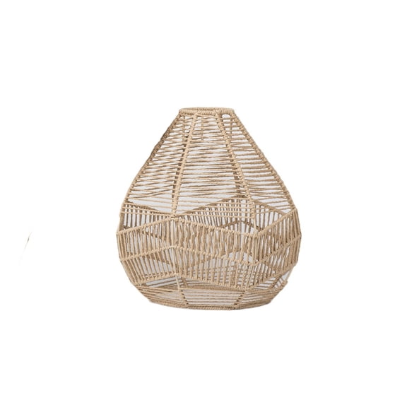 Hand-Woven Vintage Pendant Lamp Shades 12-inch Natural Rattan Ceiling Light Cover Rustic Decor for Kitchen Living Room Home Lighting