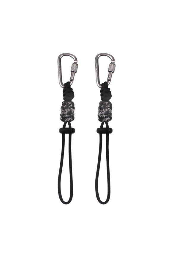 Hand-Woven Water Bottle Lanyard with Carabiner Clip Multifunctional Lanyard Keychain Backpack Accessories for Men Women Travel Fishing (Black)