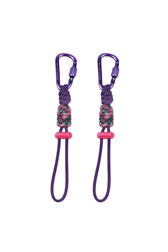 Hand-Woven Water Bottle Lanyard with Carabiner Clip Multifunctional Lanyard Keychain Backpack Accessories for Men Women Travel Fishing (Purple)