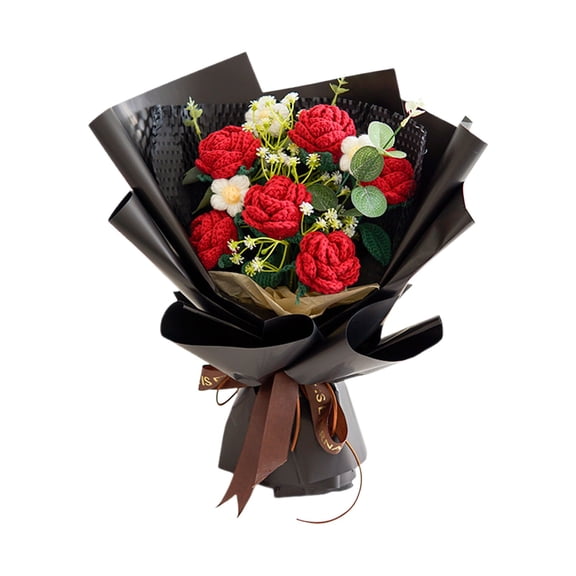 Hand Woven Wool Sunflower Bouquet â Knitted Artificial Flowers for Teachers' Day, Home Table Decor, or Gift Floral Arrangements by VINOIC