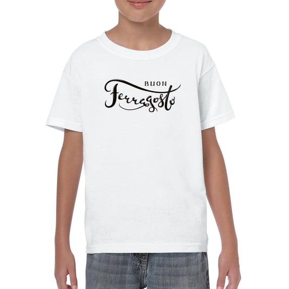 Hand Written Buon Ferragosto T-Shirt Juniors -Image by Shutterstock, x-Large