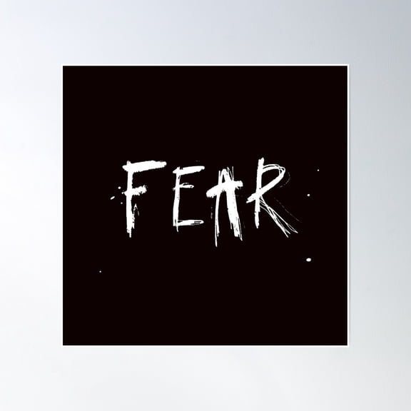 Hand Written Fear Conceptual Scary Mad Word Text Poster Wall Art, Modern Wall Decor, 30x30 UNFRAMED