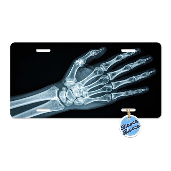Hand X-Ray Radiograph Metal Novelty License Plate