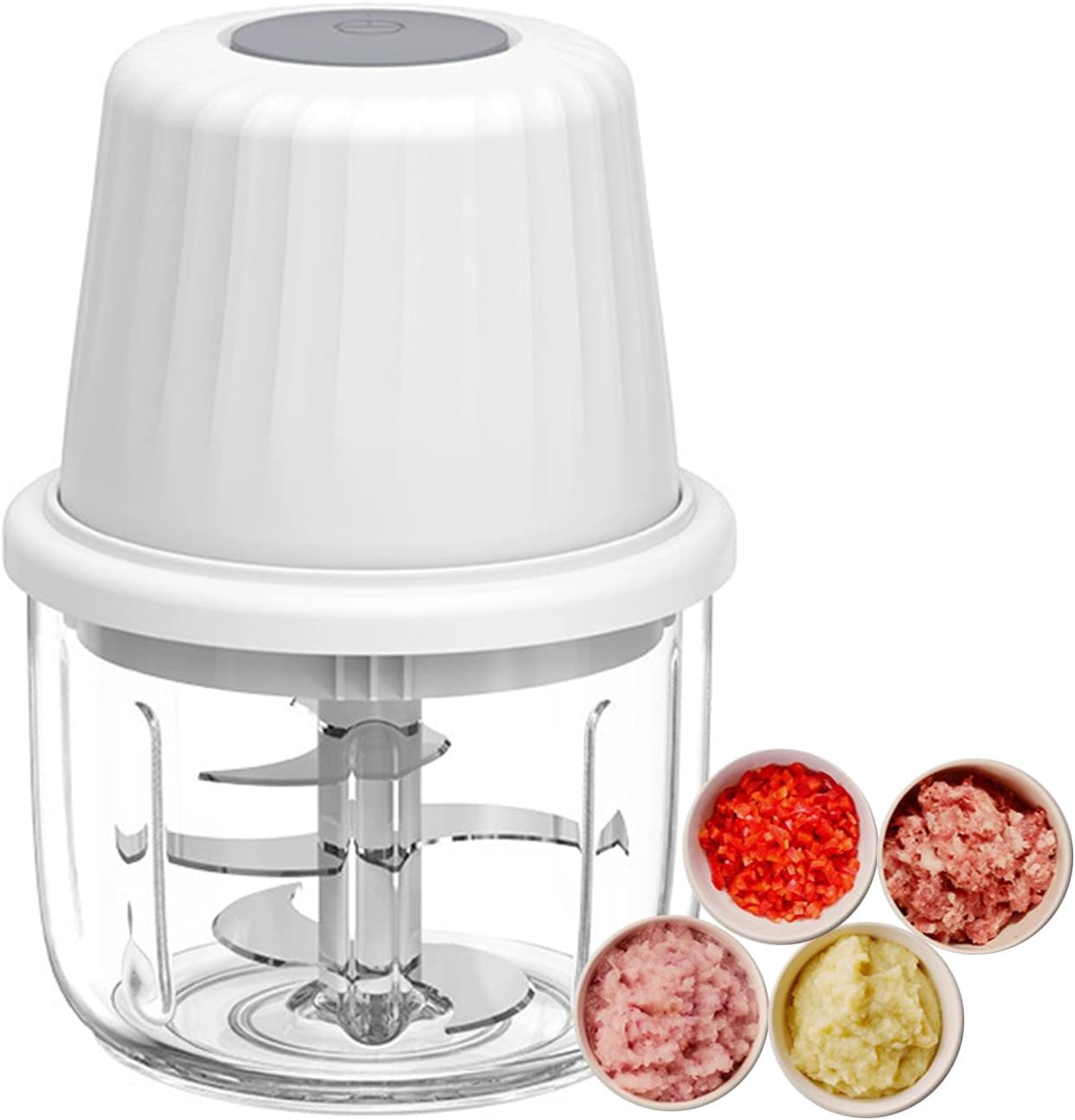 Hand blender, Compact, Mini, Small, 420 stainless steel blades, Glass beaker, Capacity 400 ml, Kitchen mixer, USB rechargeable, Time-saving cooking, Quiet