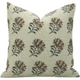 thumbnail image 1 of Hand block print Thick linen pillow cover by Fabdivine, boho home décor, 16"X16",Summer Flower, 1 of 5