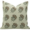 thumbnail image 1 of Hand block print Thick linen pillow cover by Fabdivine, boho home décor, 20"X20", Summer Flower, 1 of 5