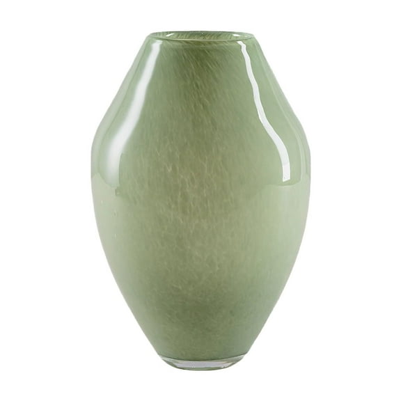 Hand-blown Glass Vase, Jade Green, Marbling, Pack of 1