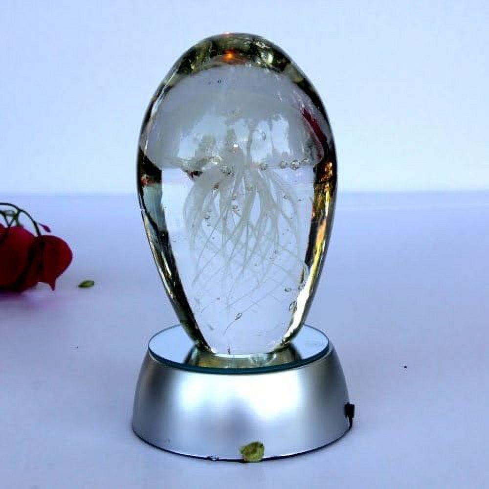 Hand blown glass - Jellyfish Paperweight , Glow in the Dark Glass with ...