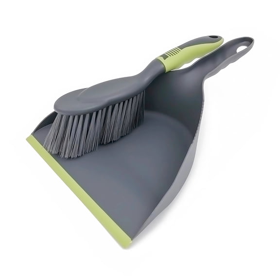 Dust pan and Brush Set, Dust pan Broom, Dust Pans with Brush,Small Broom and Dustpan Set, Handheld Dustpan are Used to Clean Kitchens, Floors, Tables, Around the Fireplace - Gray Green