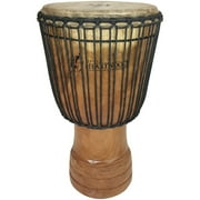 AFRICA HEARTWOOD PROJECT Hand-carved Djembe Drum From Africa - 14"x25" Oversize with Big Bass (Rings Carving)