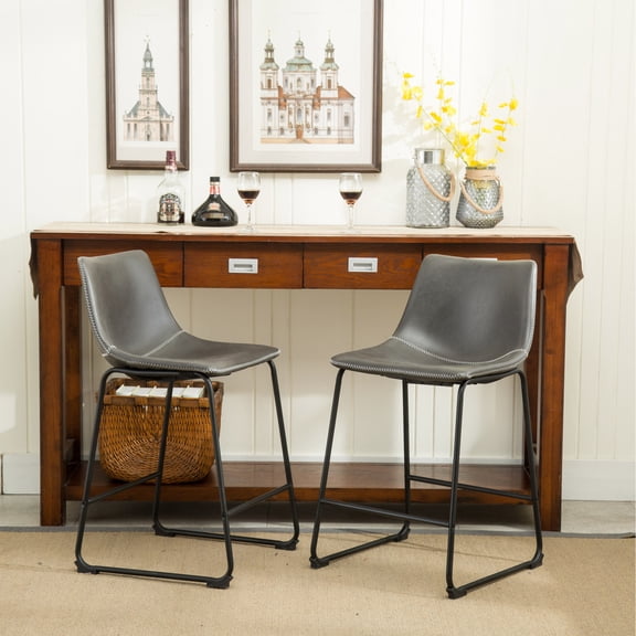 Hand - crafted Faux Leather | Counter Height Seating Solution | Durable and Comfort - focused