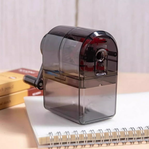 Hand cranked Charcoal Pencil Sharpener for Art and Sketching, Manual Sharpener with Transparent Box for Artists and Office, Portable Planer