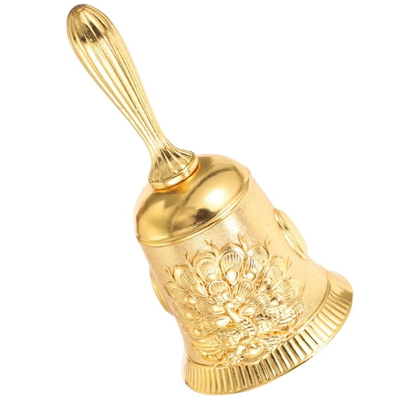 Traditional Hand Bell Vintage Peacock Embossment Hand Bell Loud Sound Call Bell