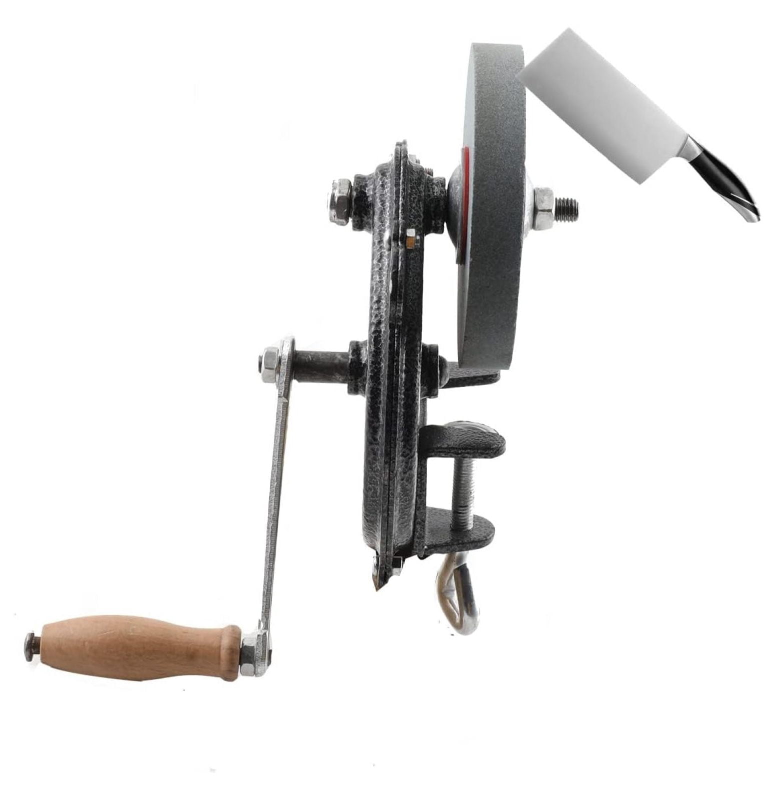 Hand-cranking Knife Sharpener for Hunting, Heavy Duty Knife Sharpener System Bearing Type 6 Inches DIY Polishing Machine Tool Grinder Marble Polishing Wheel