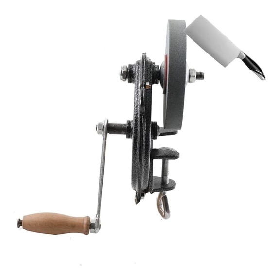 Hand-cranking Knife Sharpener for Hunting, Heavy Duty Knife Sharpener System Bearing Type 6 Inches DIY Polishing Machine Tool Grinder Marble Polishing Wheel