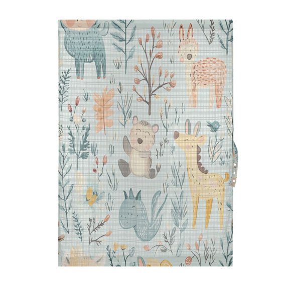 Hand-drawn Animal Pattern Door Curtain 25x40in Privacy Mesh with UV Protection Tie Back Rod Pockets